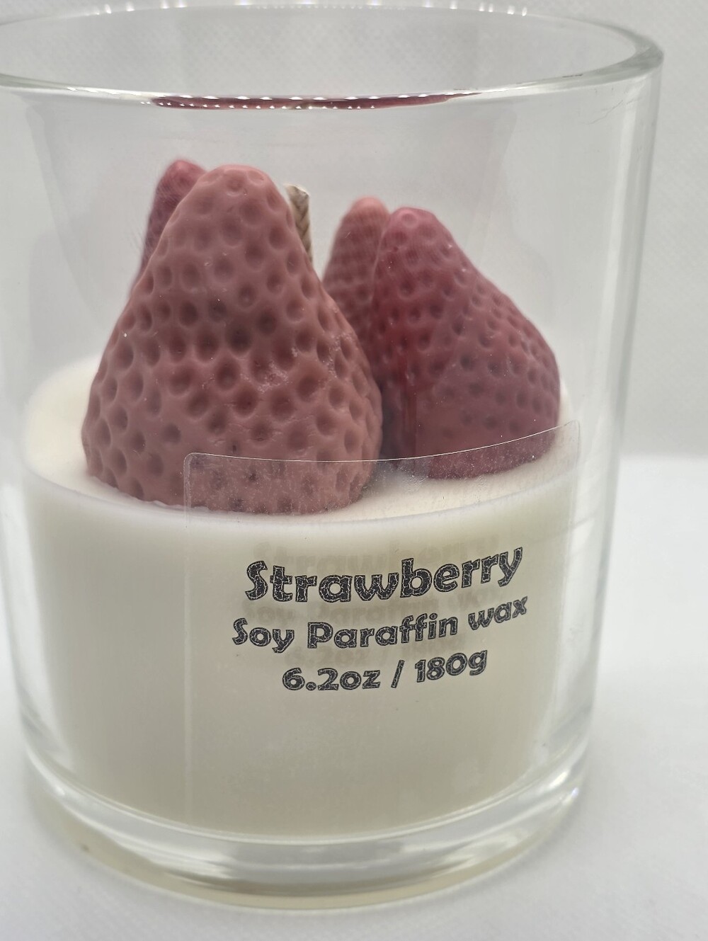 Strawberry Soy Paraffin Wax Candle - Pink